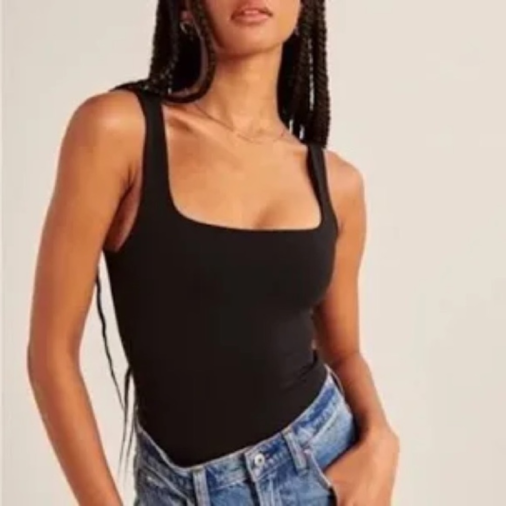 Abercrombie & Fitch Cotton-Blend Seamless Fabric Tank Bodysuit